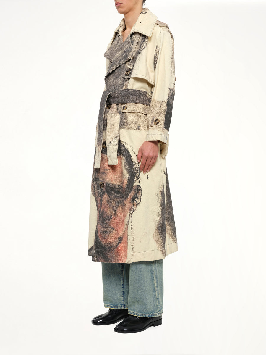 Sketched Faced Trench Coat in Cream