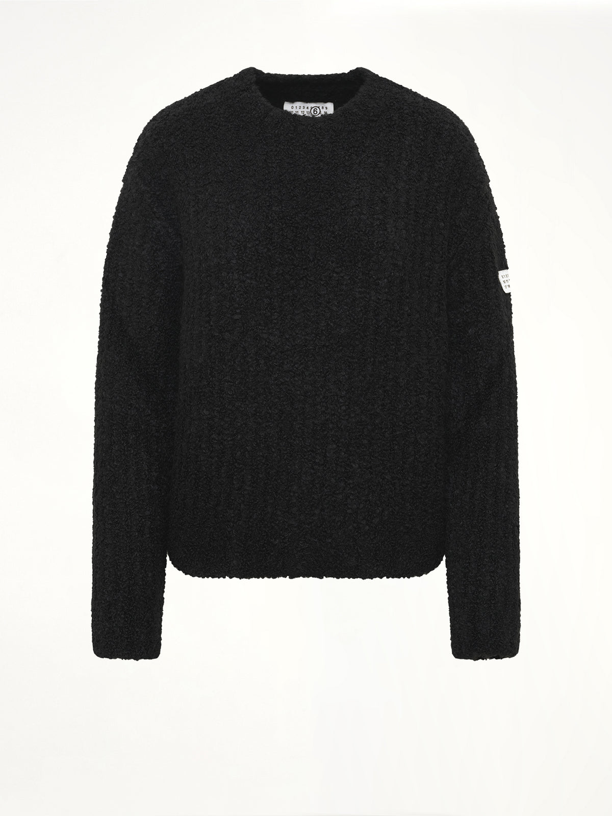 Boucle Knit Sweater in Black