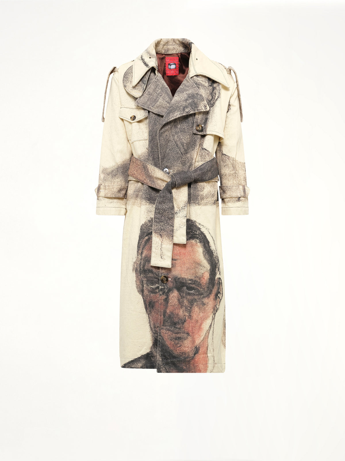 Sketched Faced Trench Coat in Cream