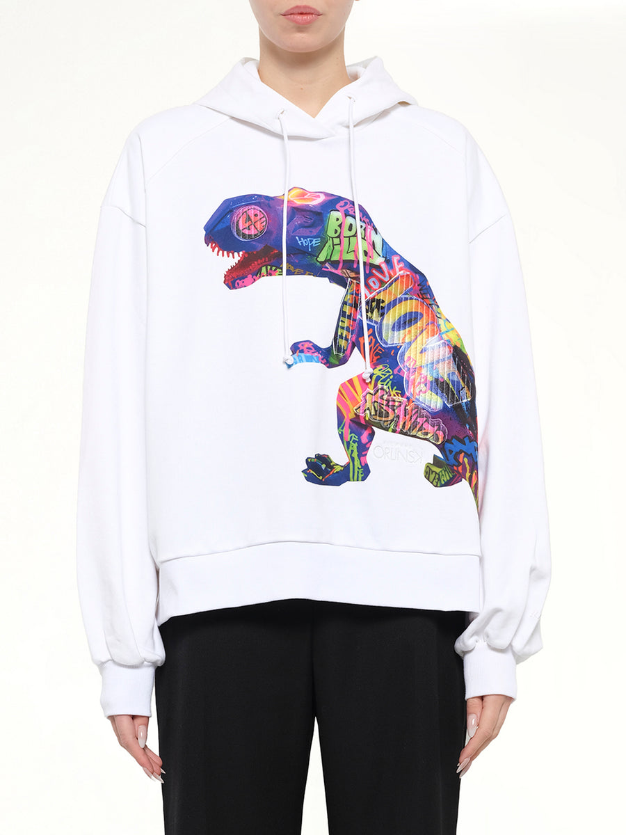 T-Rex Hoodie in White