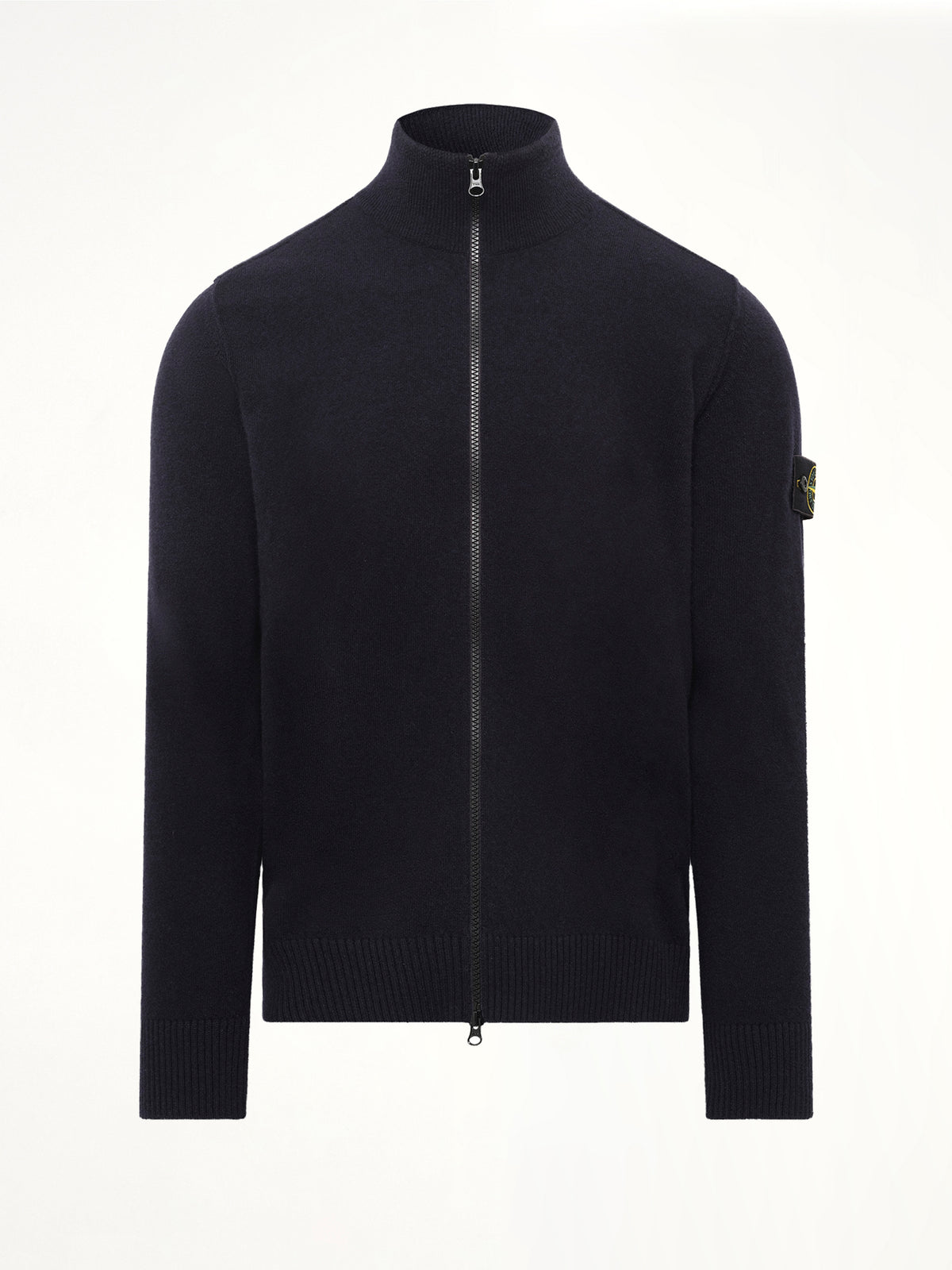 5100023 Light RWS Geelong Wool Zip-Up Cardigan in Navy Blue