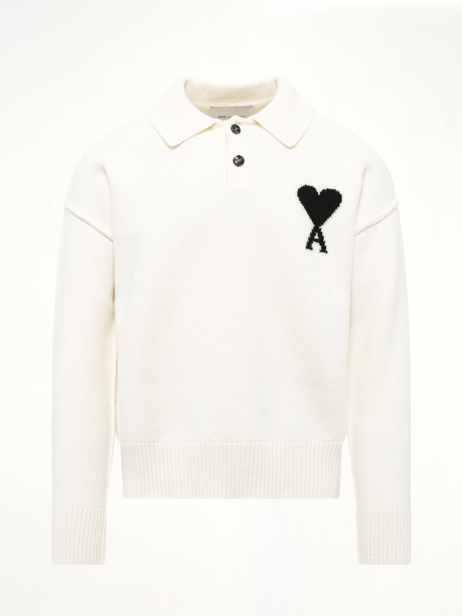 Ami De Coeur Polo Sweater in Off White
