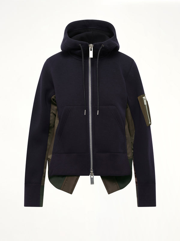 Runway Sponge Sweat Hoodie in Navy/Dark Khaki