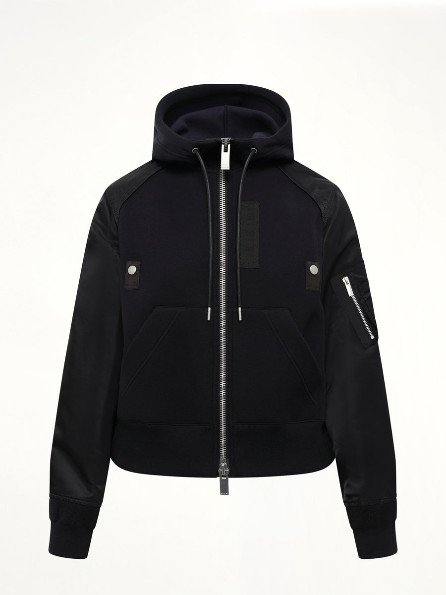 Sponge Sweat Zip Hoodie in Black