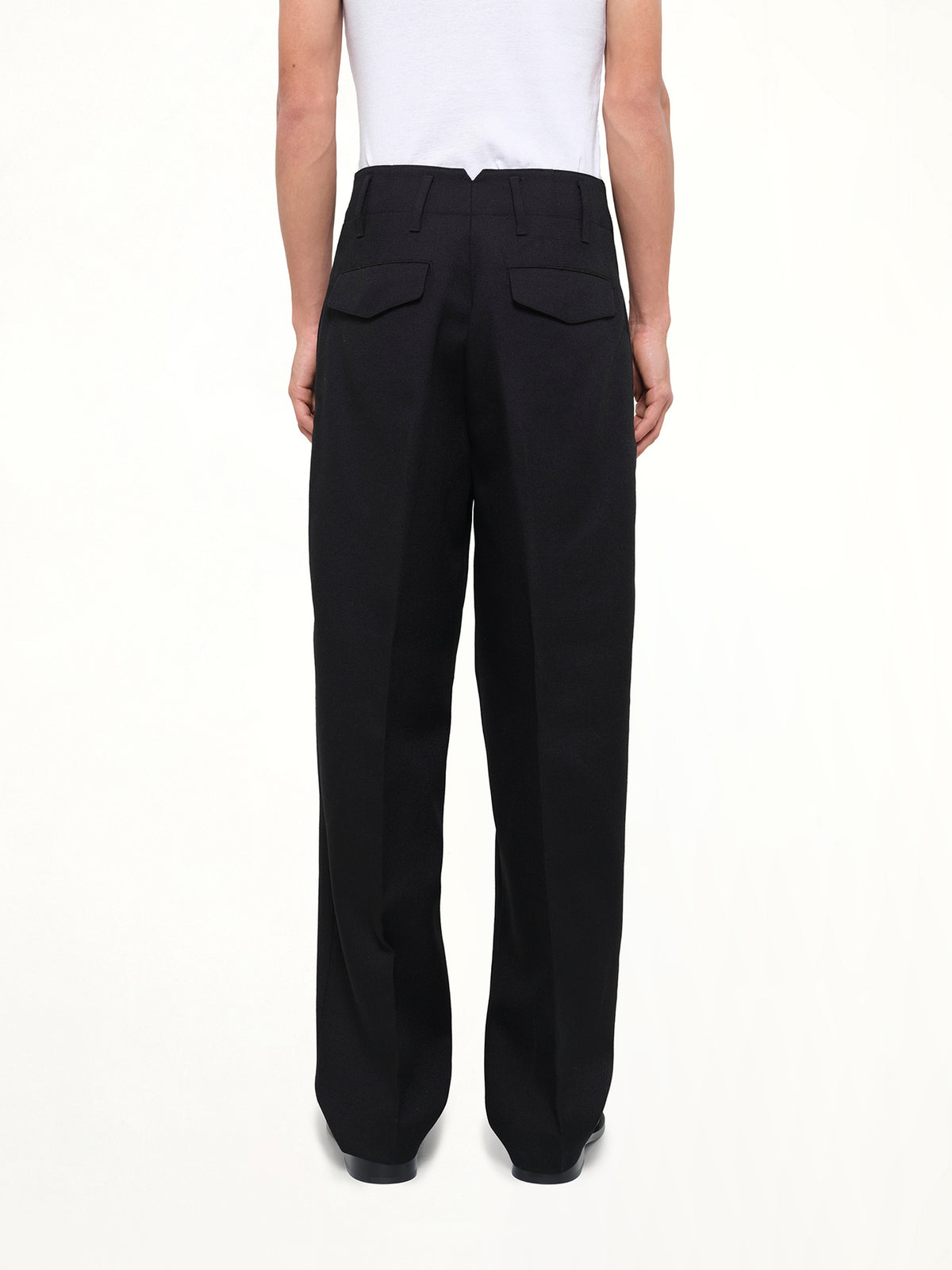 2 Pleats Suit Trouser in Black