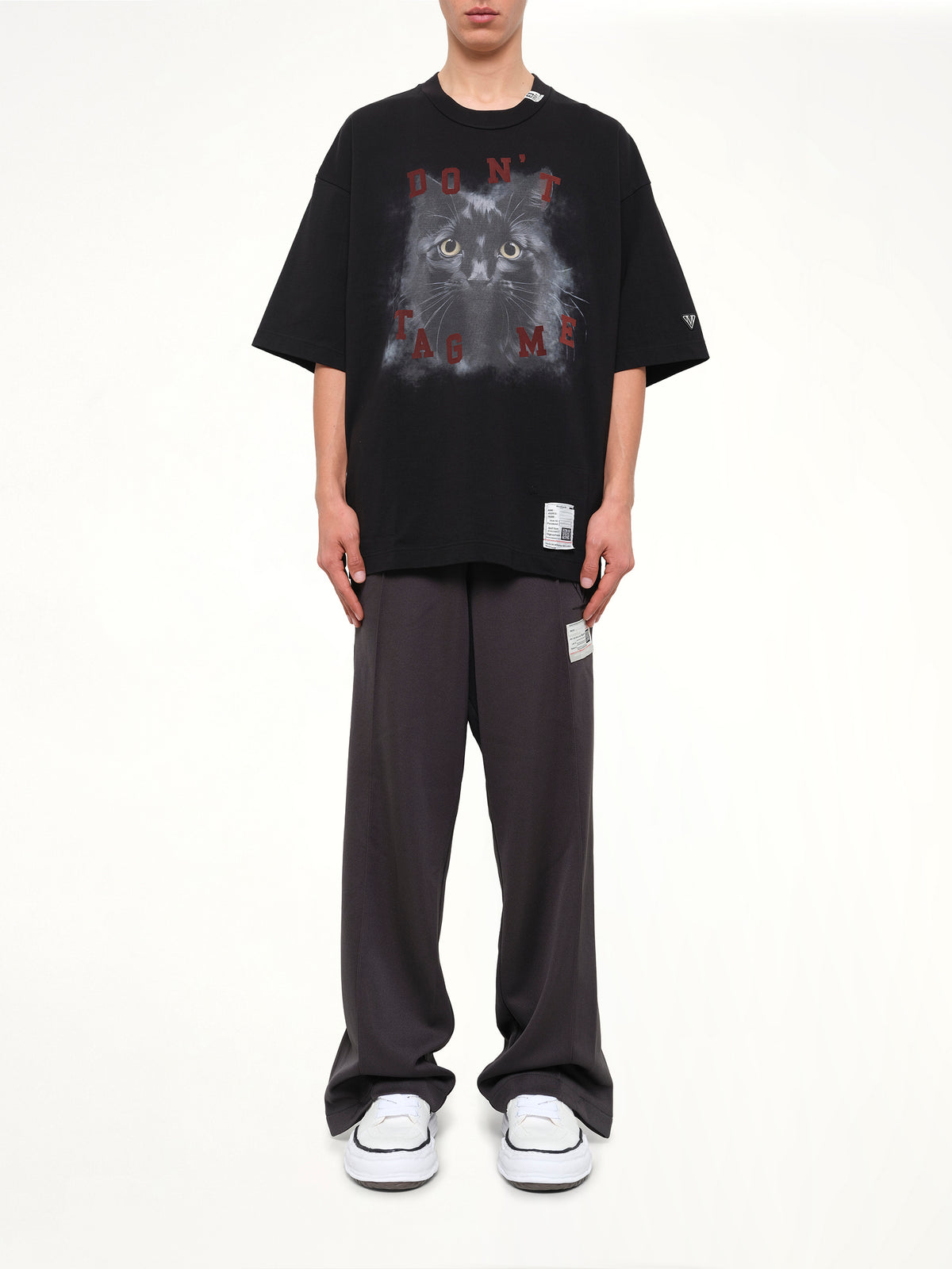 Cat Printed T-Shirt in Black
