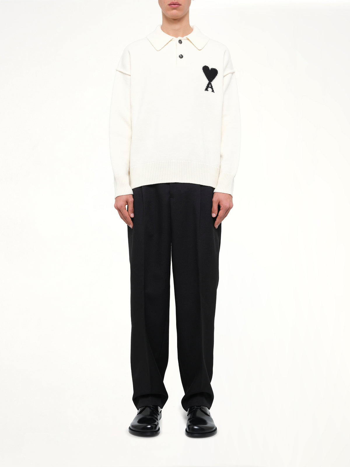 Ami De Coeur Polo Sweater in Off White