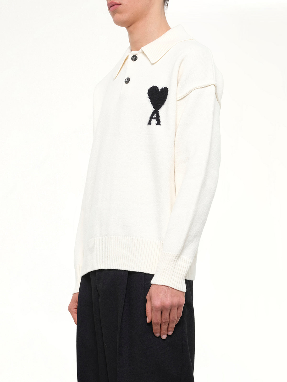 Ami De Coeur Polo Sweater in Off White