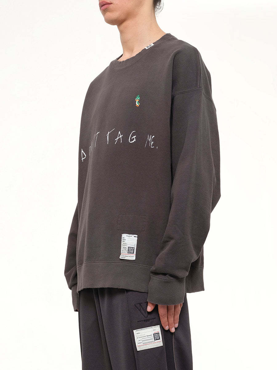 Don'T Tag Me. Printed Sweatshirt in Black
