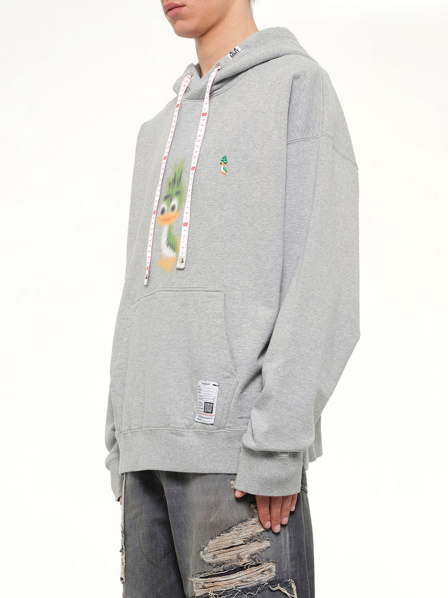 Leon Printed Sweat Hoodie in Gray