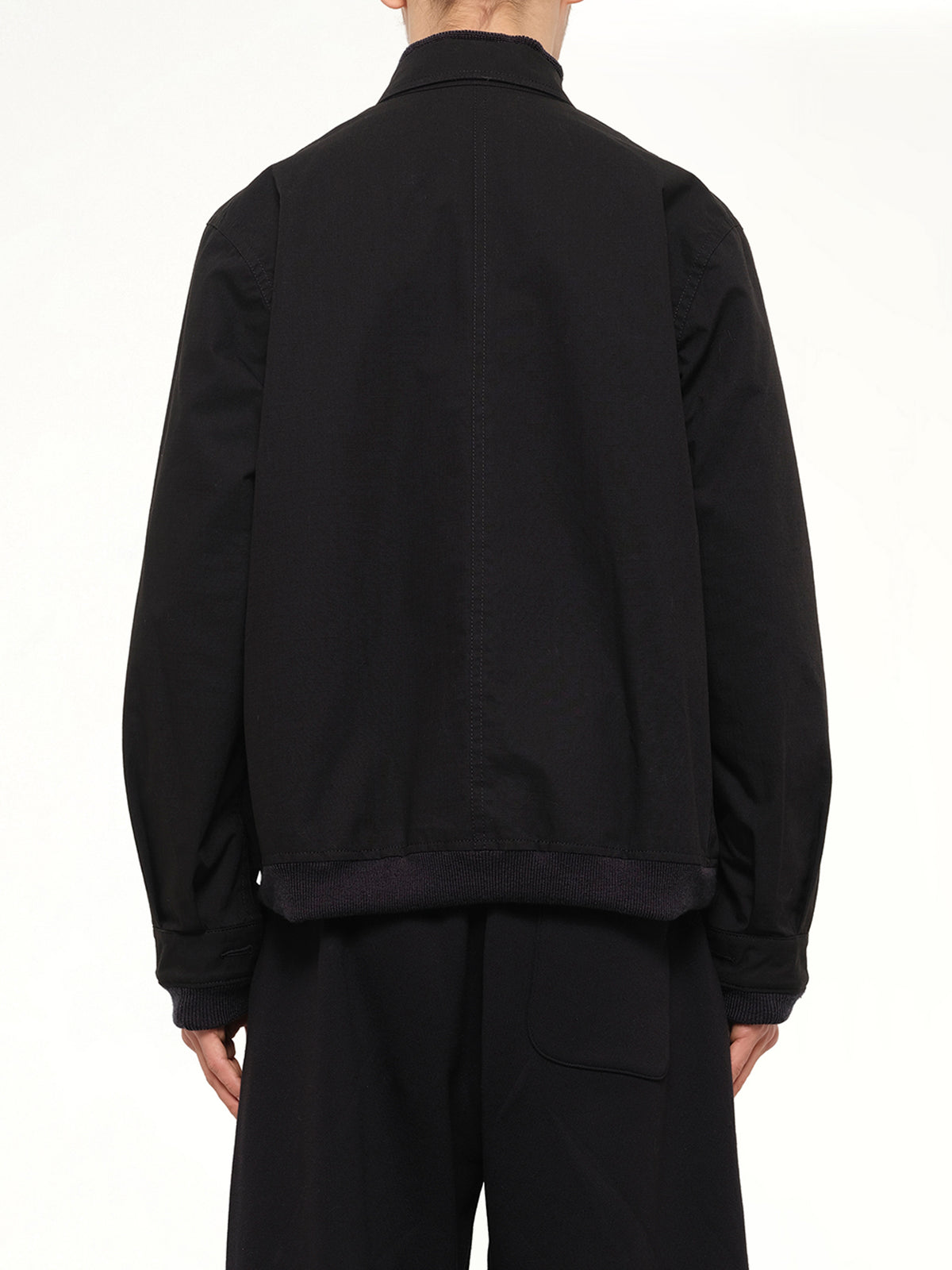 Nylon Twill x Rip Stop Reversible Blouson in Black/Dark Khaki