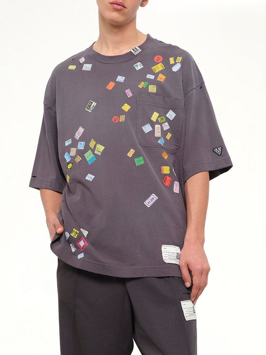 Price Sticker T-Shirt in Black