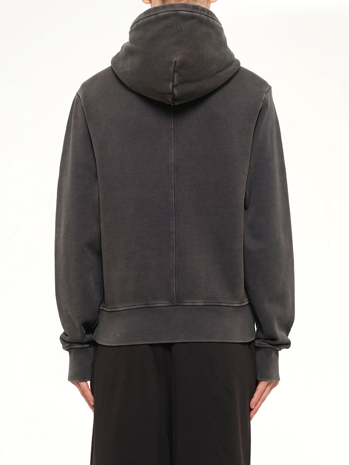 Slim Zip Up in Washed Black