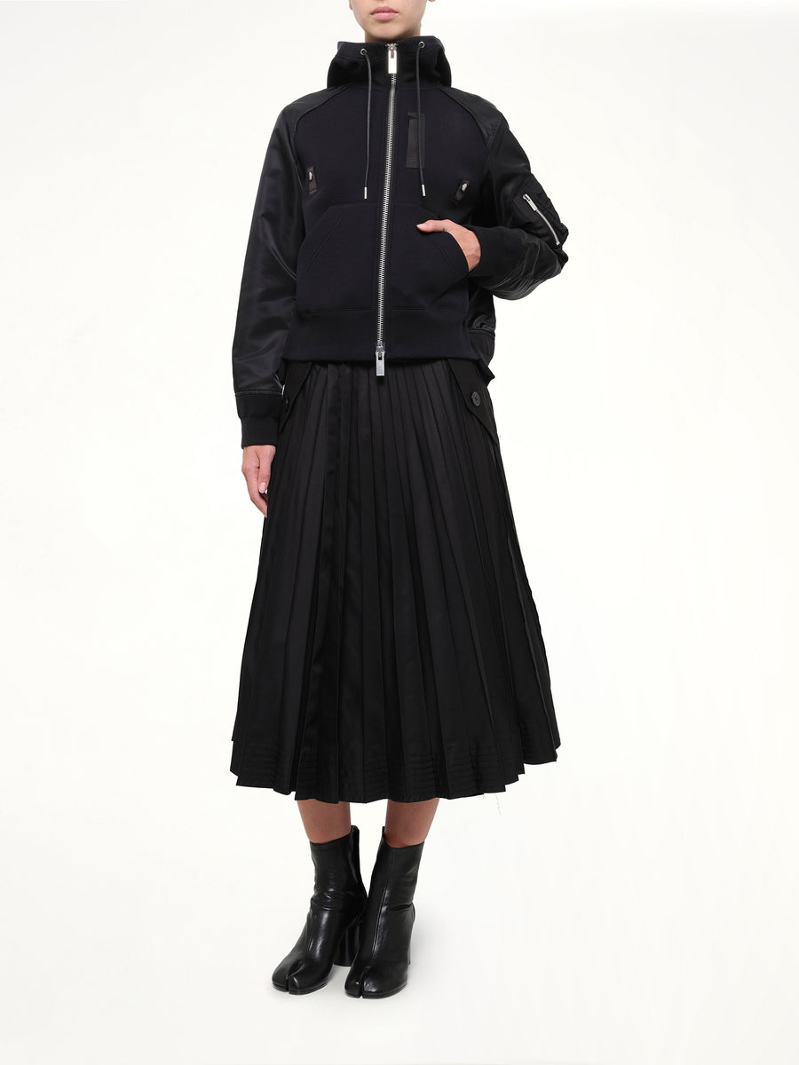 Sponge Sweat Zip Hoodie in Black