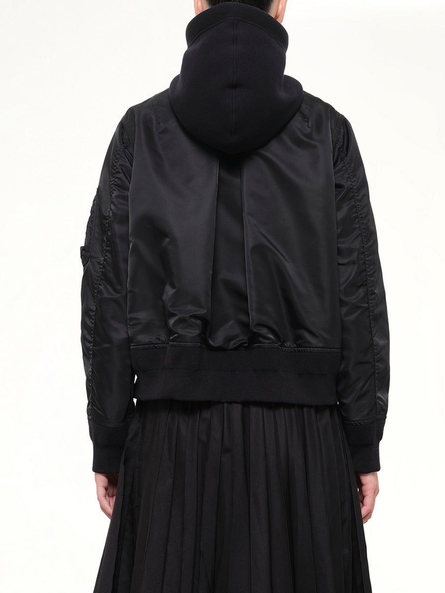 Sponge Sweat Zip Hoodie in Black