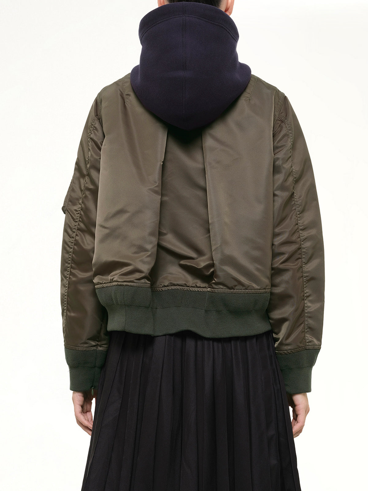 Sponge Sweat Zip Hoodie in Navy/Dark Khaki