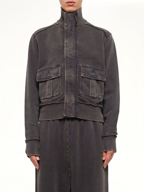 Supply Track Jacket in Washed Black