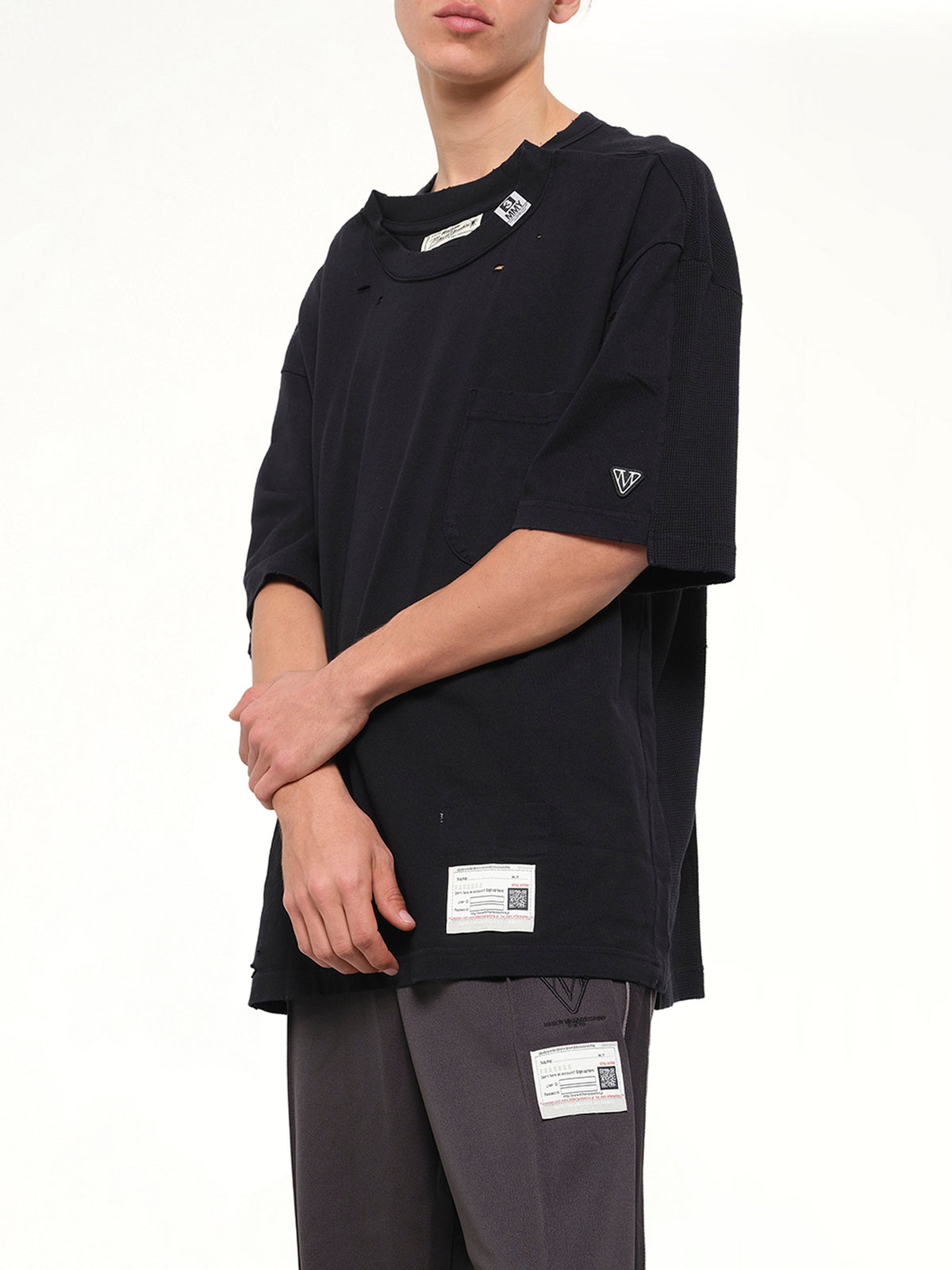 Thermal Combined T-Shirt in Black