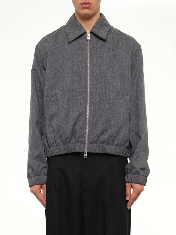 Ami De Coeur Padded Zipped Jacket Charcoal Grey