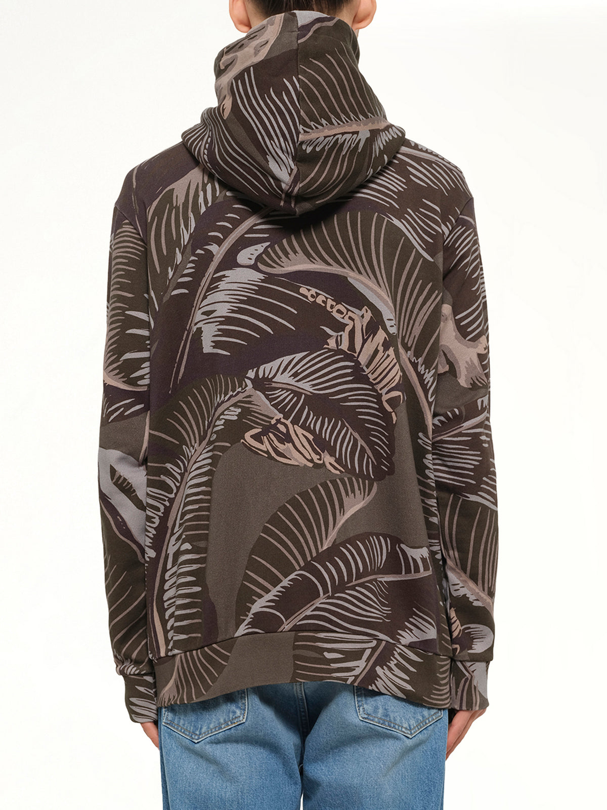 Banana Leaves Zip Hoodie in Multicolor