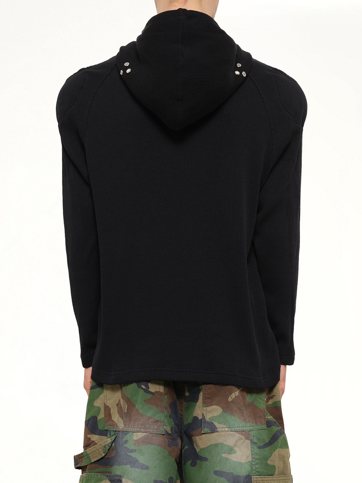 Bulk Shoulder Glow In The Dark Hoodie in Black