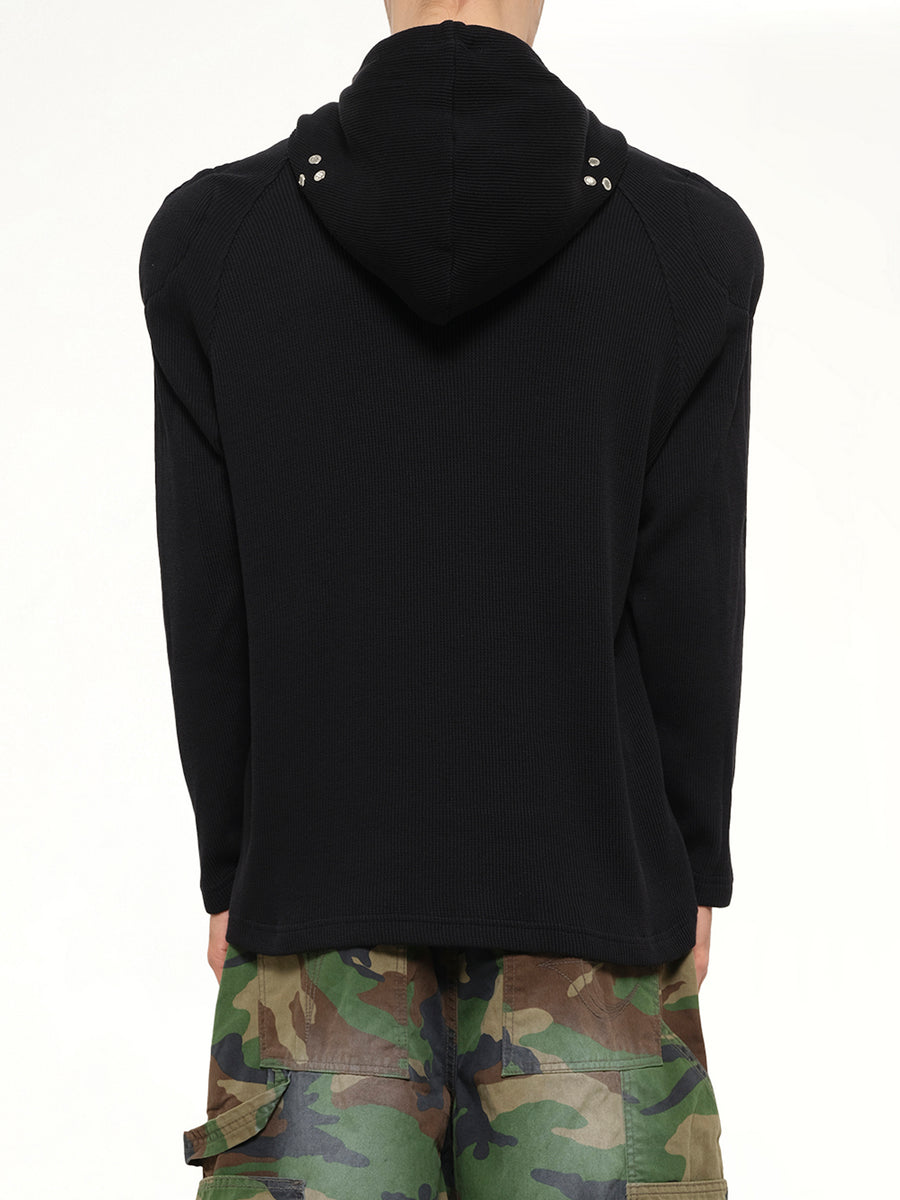 Bulk Shoulder Glow In The Dark Hoodie in Black