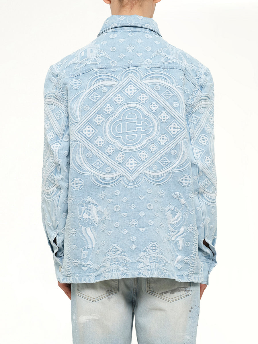Carpet Jacquard Denim Shirt in Blue