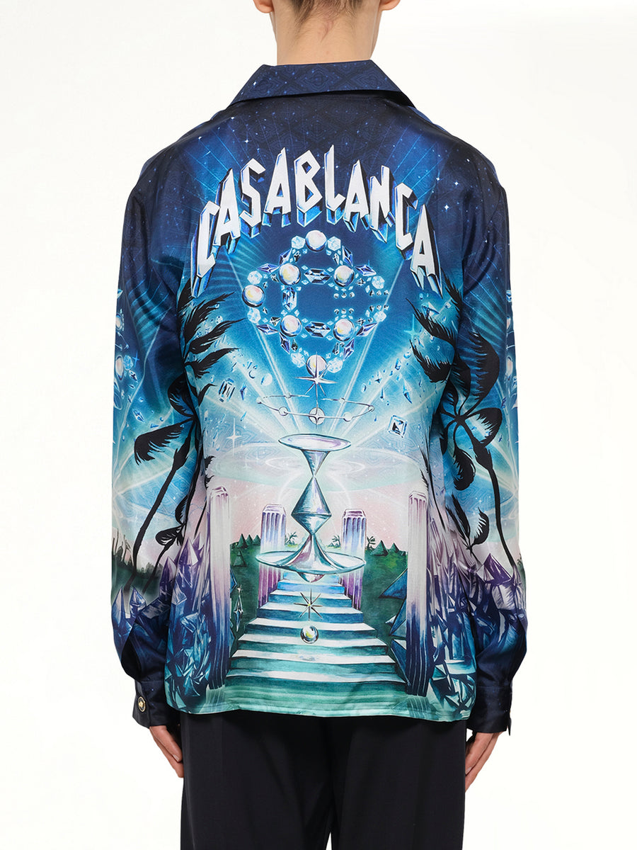 Crystal Alchemy Cuban Collar LS Shirt in Multicolour