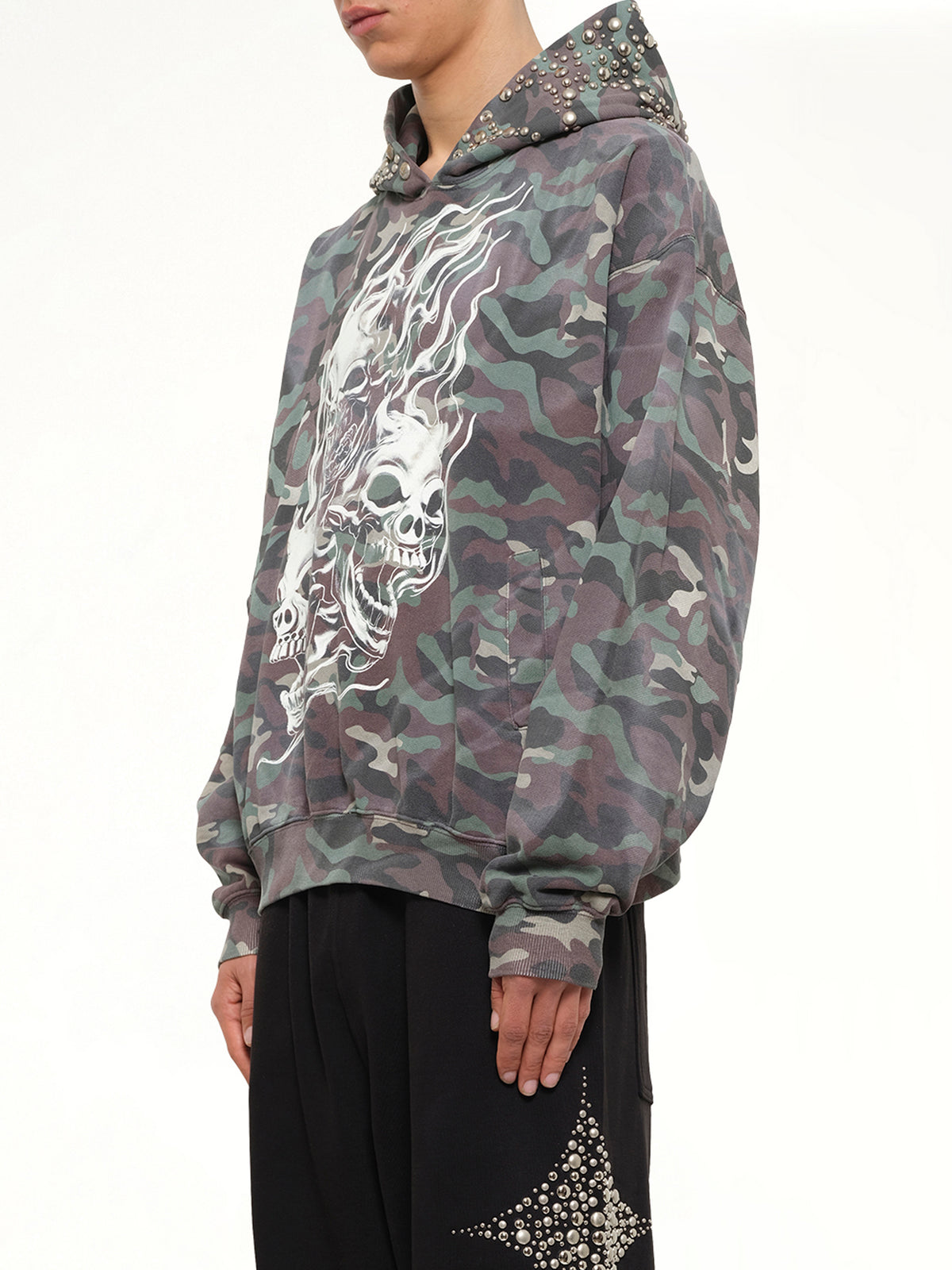 Hotheaded Riding Skull Hoodie in Camo