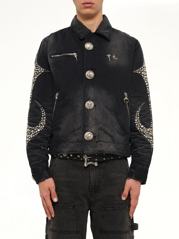 Iron Steel Focus Denim Jacket in Black