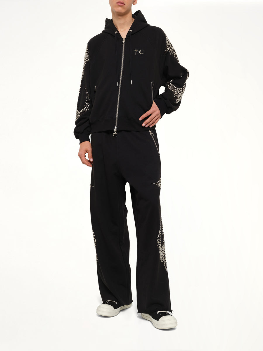 Iron Steel Focus Zip-Up Hoodie in Black