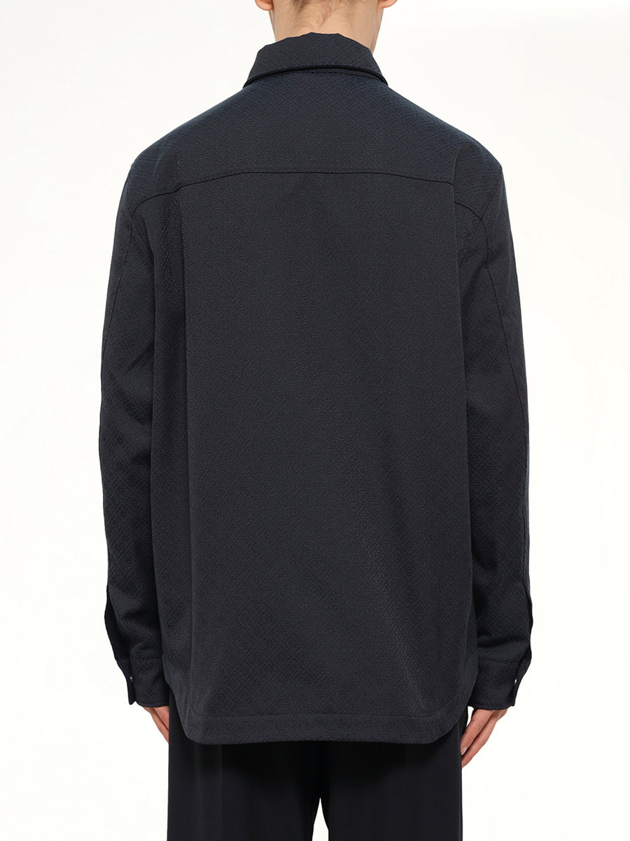 Poly Cotton Quilted Shirt in Dark Teal