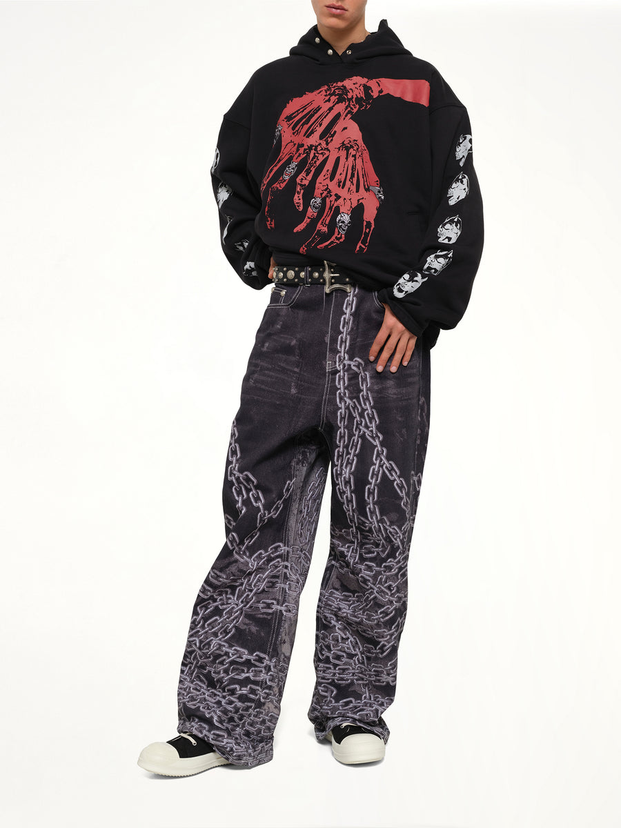 TC Bone Cross Hoodie in Black