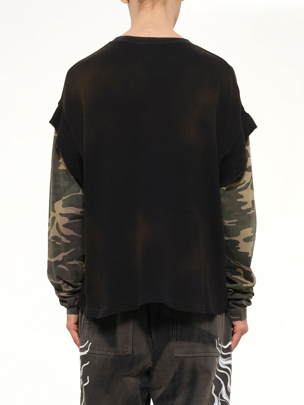 TC Hellfire Layered T-Shirt in Camo/Black