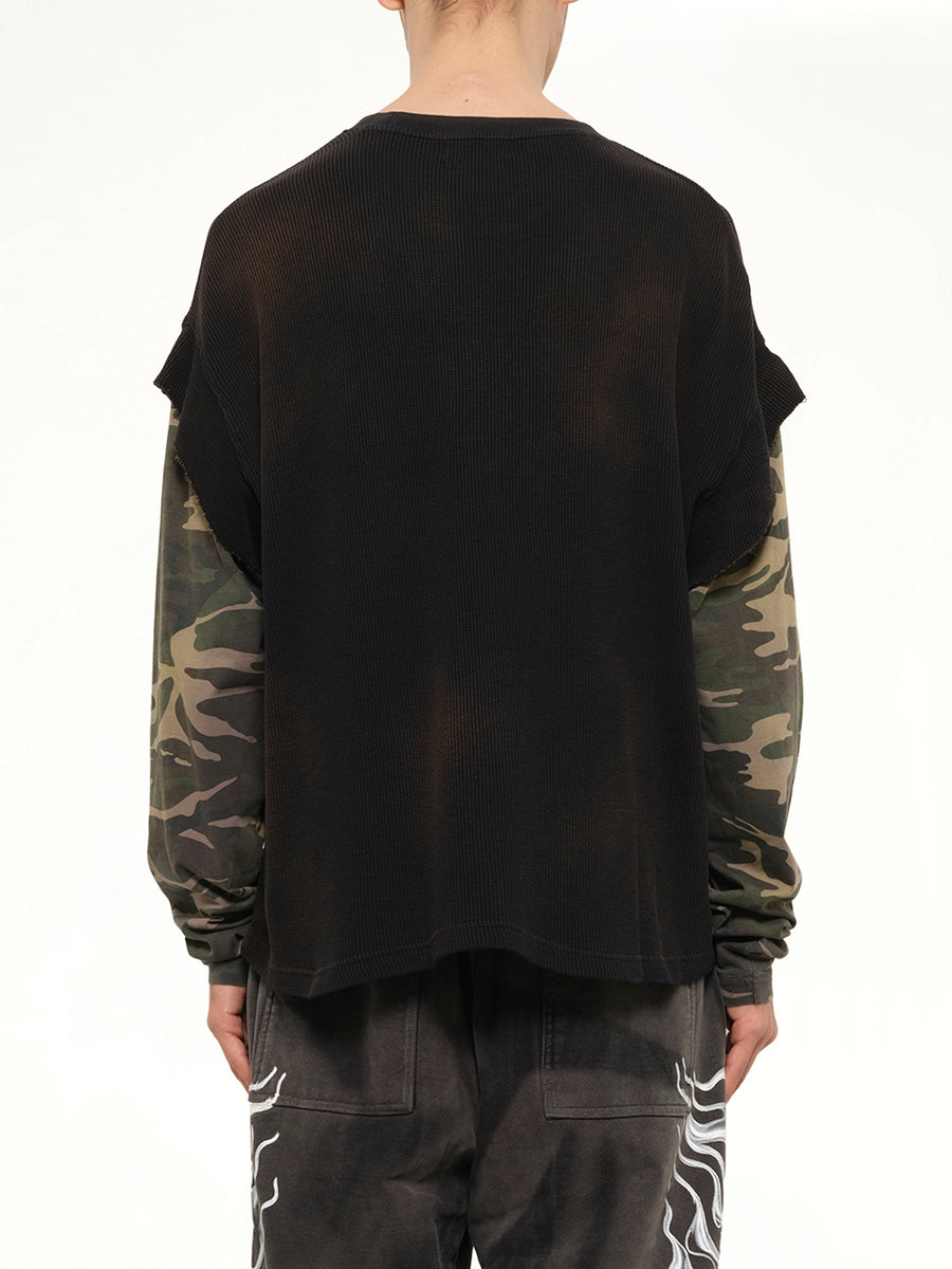 TC Hellfire Layered T-Shirt in Camo/Black