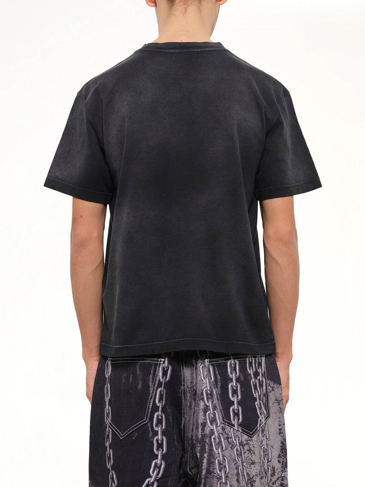 Three Riding Skull Dirt T-Shirt in Black