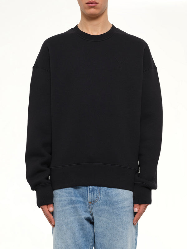 Embossed Ami De Coeur Sweatshirt in Black