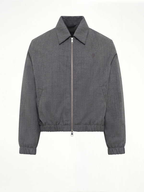 Ami De Coeur Padded Zipped Jacket Charcoal Grey
