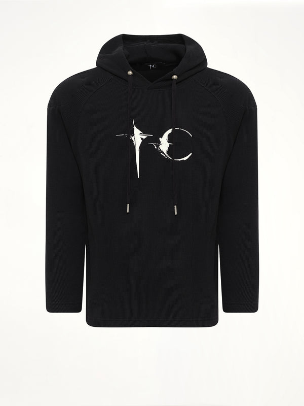 Bulk Shoulder Glow In The Dark Hoodie in Black