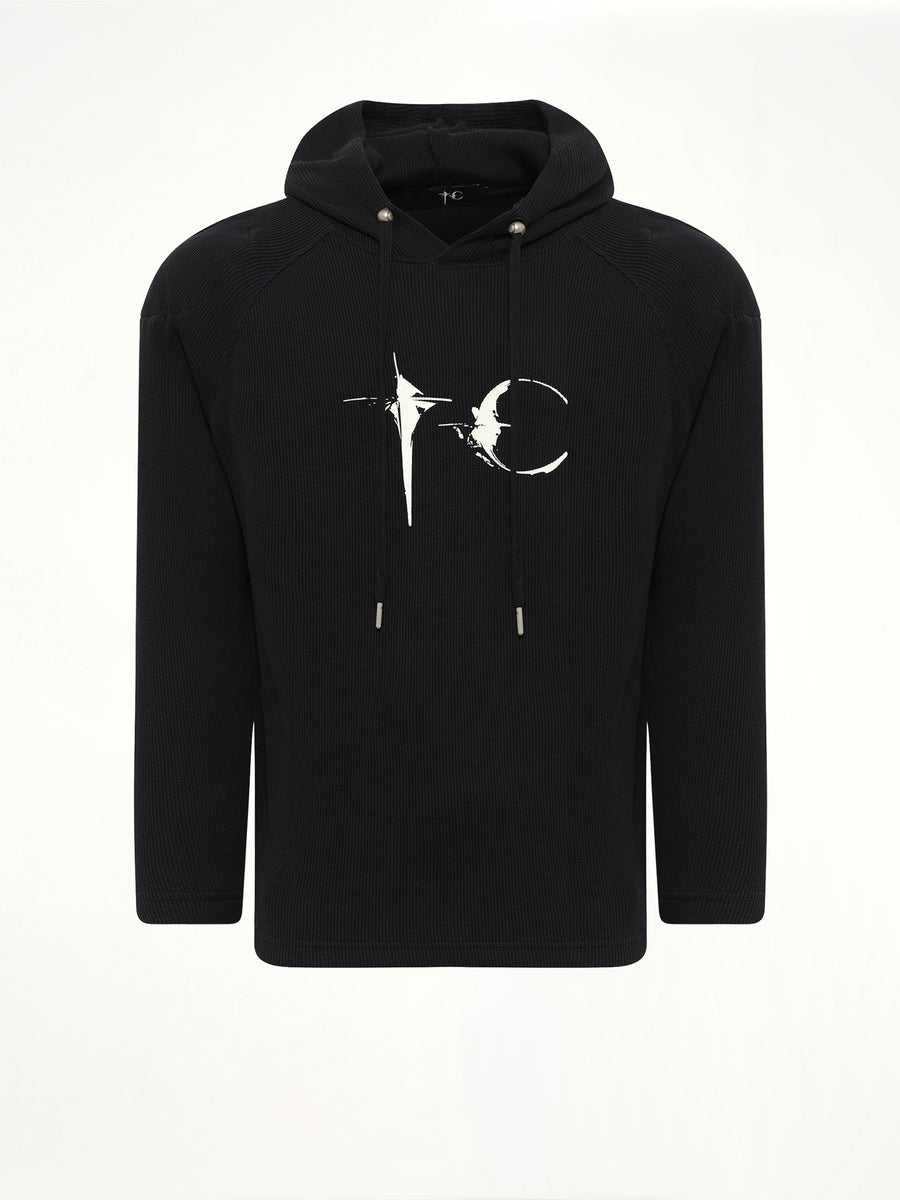 Bulk Shoulder Glow In The Dark Hoodie in Black