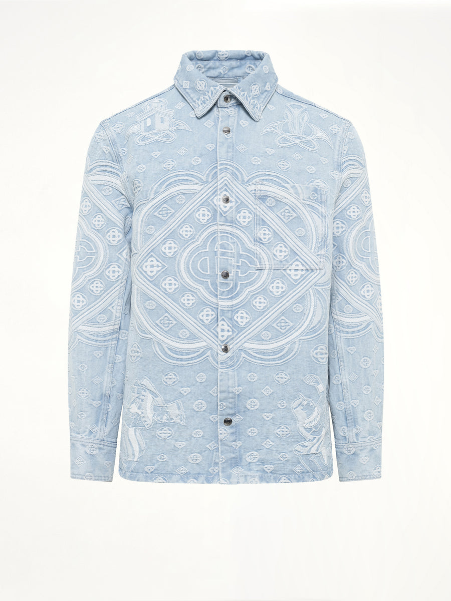 Carpet Jacquard Denim Shirt in Blue