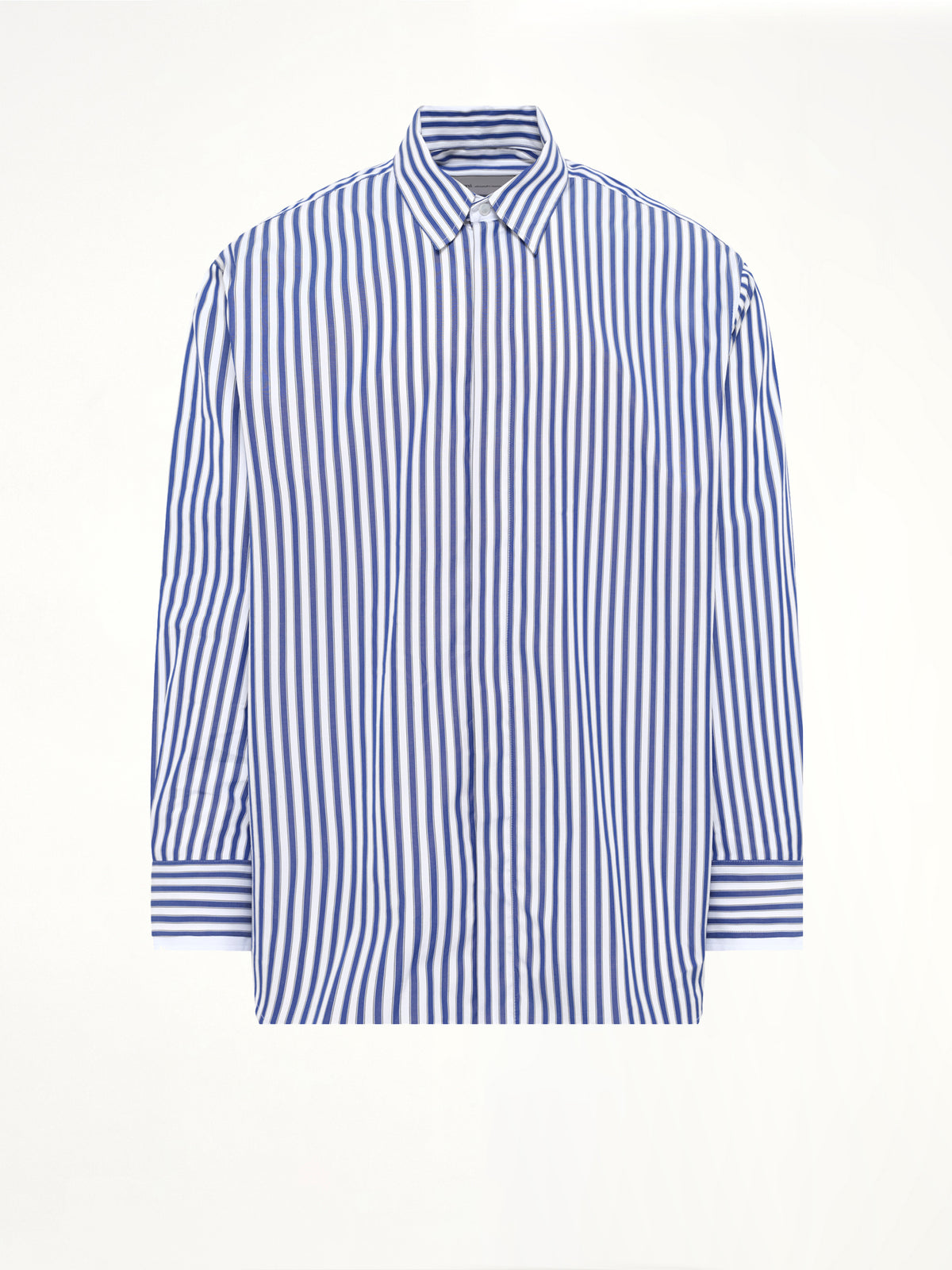 Double Sleeves Large Fit Shirt in Blue Stripe