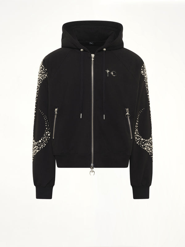Iron Steel Focus Zip-Up Hoodie in Black