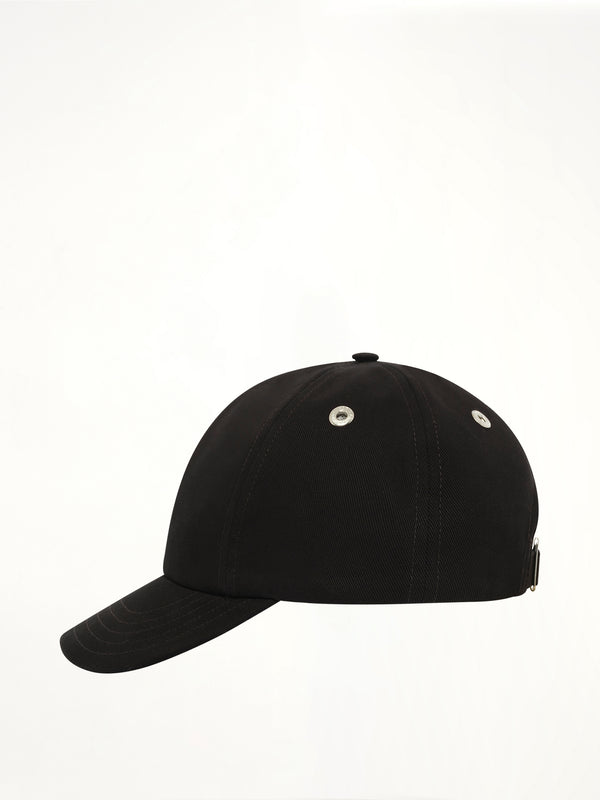 Contrast Ami De Coeur Embroidery Cap in Black