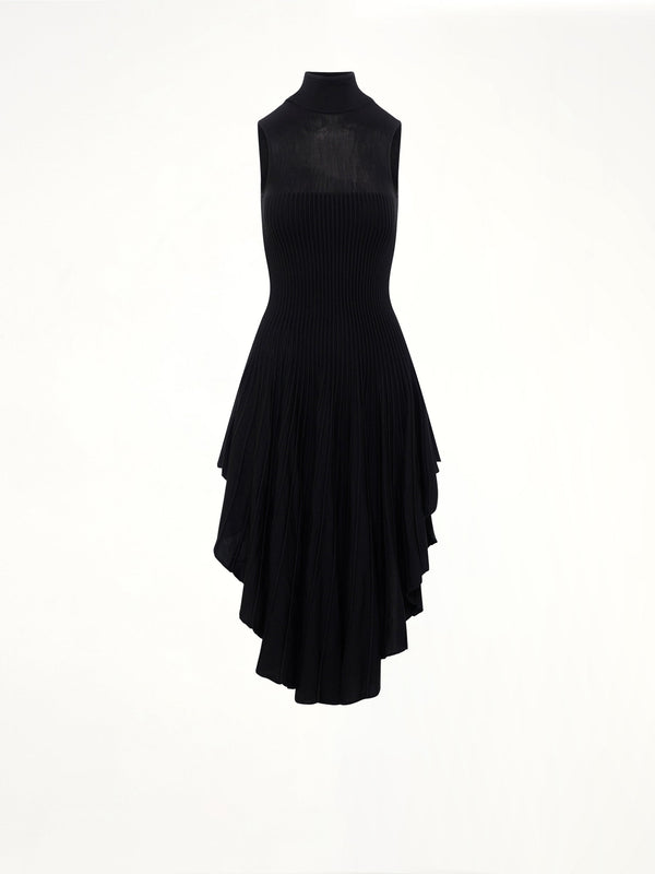 3D Sculpting Knit Triangle Dress in Black