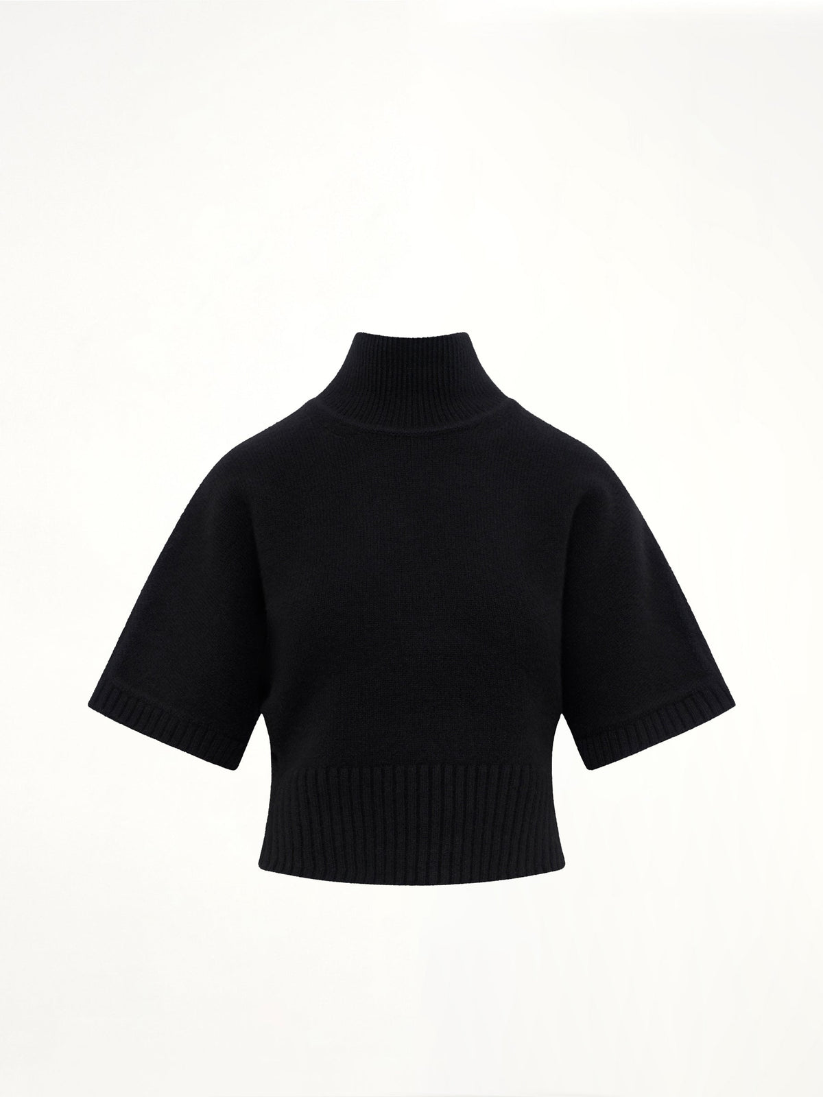 Cashmere Knit High Neck Jumper in Black