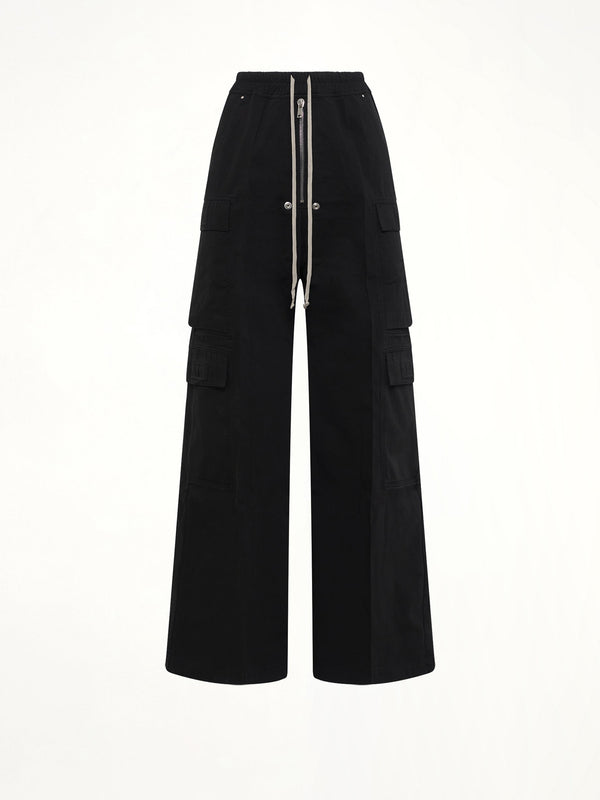 Cotton Twill Double Cargo Jumbo Belas in Black