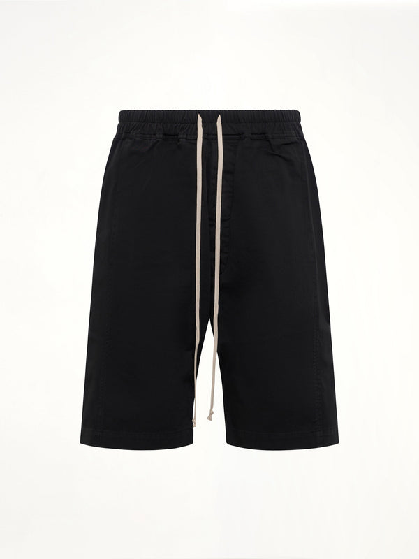 Cotton Twill Pusher Shorts in Black