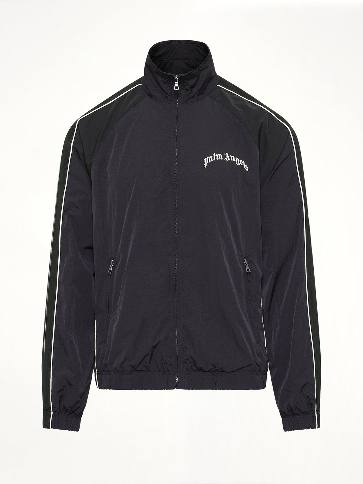 Curved Logo Windbreaker in Black/Off White