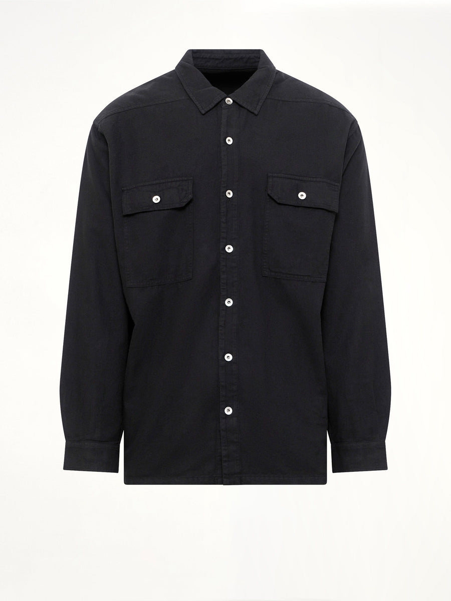 Light Flannel Jumbo Outershirt in Black